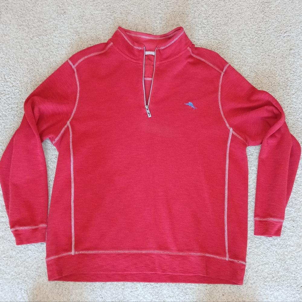Tommy Bahama Red Quarter-Zip Sweater